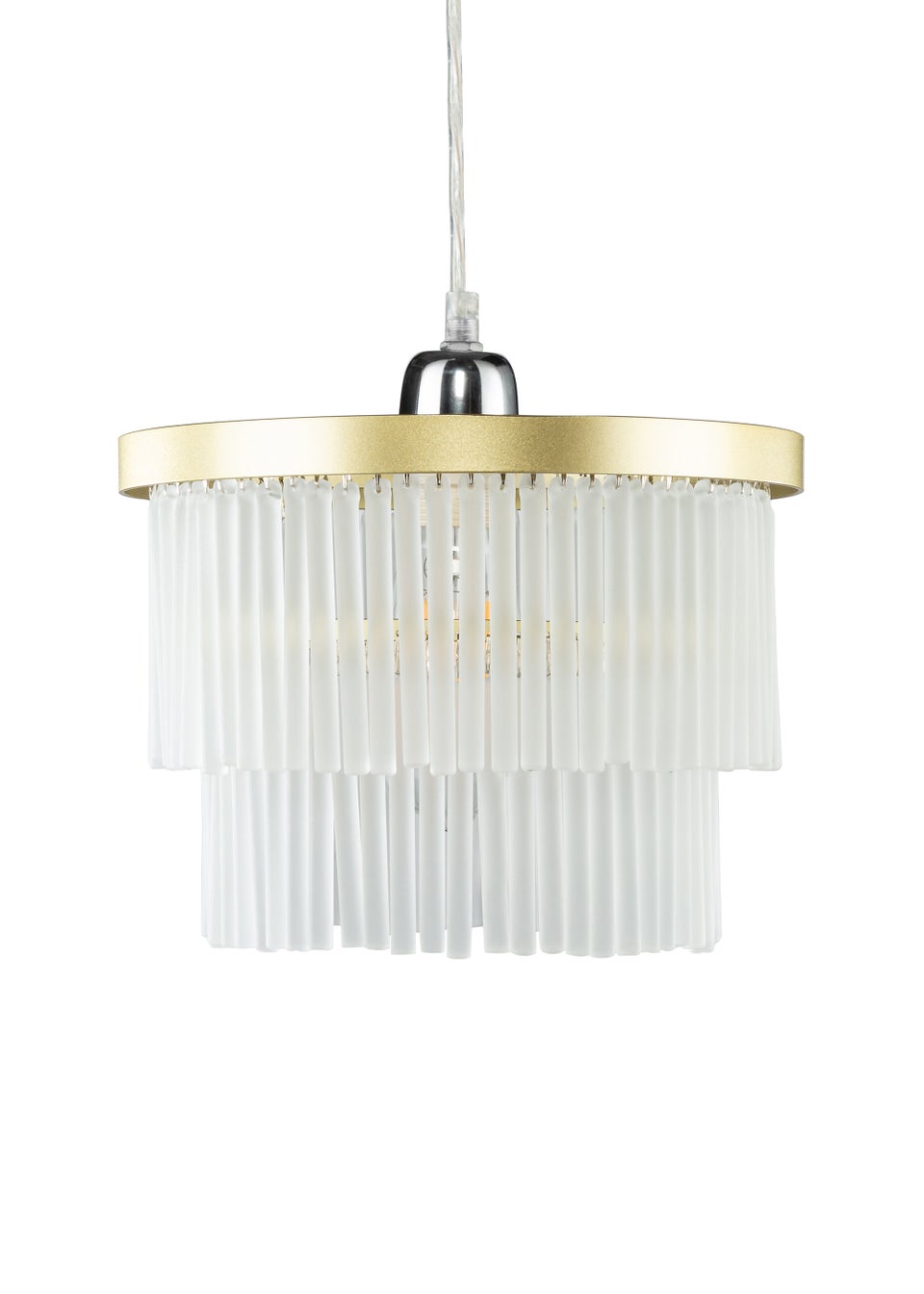 BHS Aubrey Frosted Easyfit Ceiling Light Brass (19cm x 25cm)