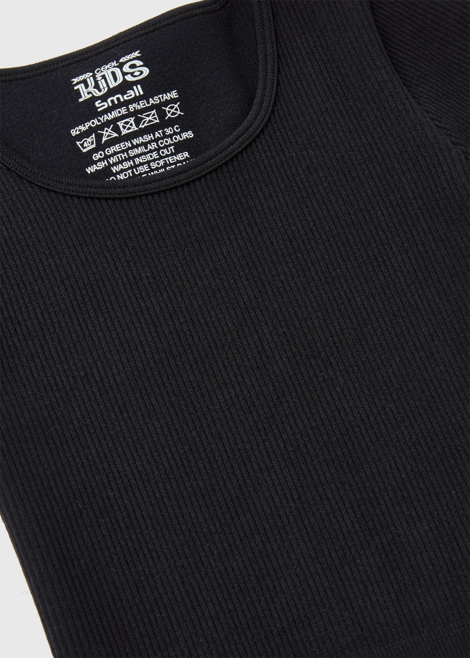 Black Seamless Ribbed Top (7-15yrs)