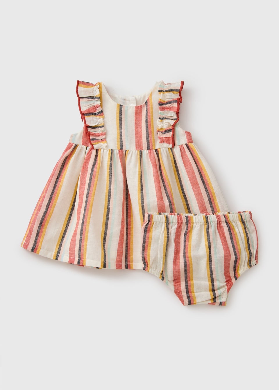 Baby Multicolour Stripe Linen Blend Dress (Newborn-23mths)